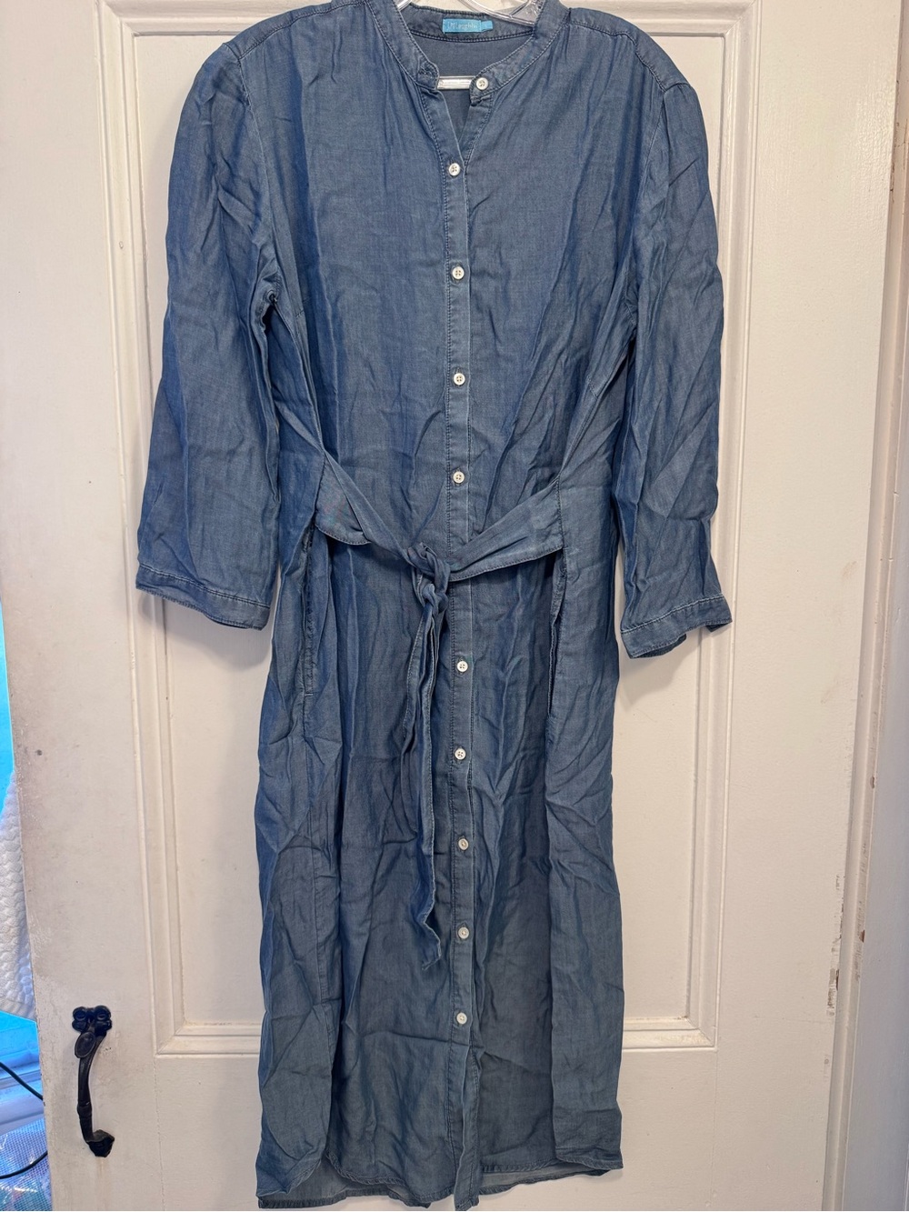 J. McLaughlin Light Blue Button-Front Maxi Shirt Dress